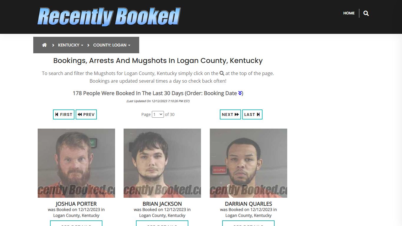 Recent bookings, Arrests, Mugshots in Logan County, Kentucky